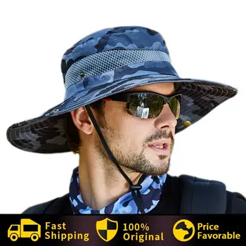 Мужская Панама, Тактическая Камуфляжная Спортивная кепка на открытом воздухе, Защита от ультрафиолета, Дышащий Военный камуфляж, Походная Охотничья кепка, Солнцезащитная шляпа