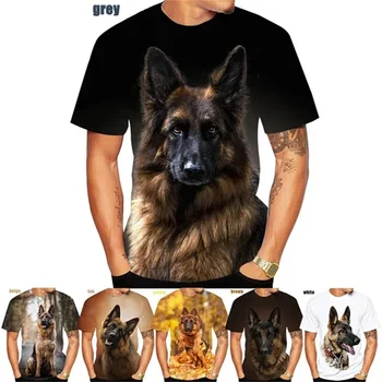 2023 Мужская летняя модная крутая футболка с милым принтом в виде собаки с 3D животными, Дышащая и удобная уличная одежда для рыбалки с коротким рукавом