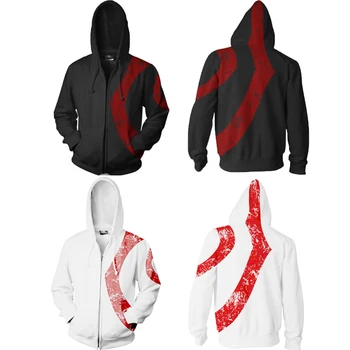 Игровой костюм God of War, толстовки для косплея Kratos, мужская повседневная толстовка с 3D принтом, толстовка на молнии, пальто, куртка, одежда, Верхняя одежда