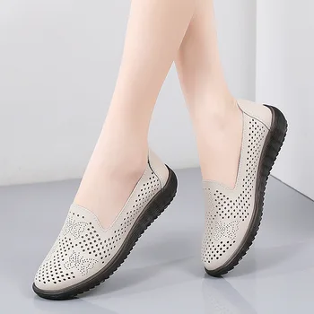 2023 Женские сандалии Летняя женская обувь на плоской подошве с резными вырезами, нескользящая повседневная обувь на мягкой подошве, обувь для женщин