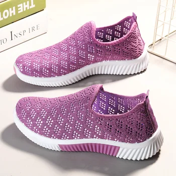 2023 Новая летняя Корейская сетчатая удобная женская обувь, дышащие полые спортивные кроссовки для ходьбы, повседневная Женская обувь на плоской подошве