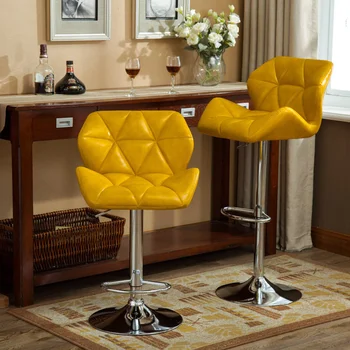 Roundhill Furniture Glasgow Современные гидравлические барные стулья с регулируемой высотой с ворсом, комплект из 2 предметов, черная барная мебель