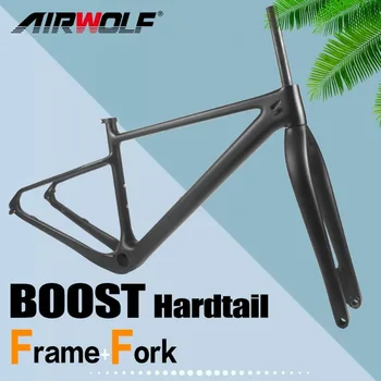 AIRWOLF 29er XC Hardtail Carbon MTB Frame 12x148mm Boost 29er * 2,45-дюймовый Карбоновый Каркас Для Горного Велосипеда с Вилкой 15x110 мм