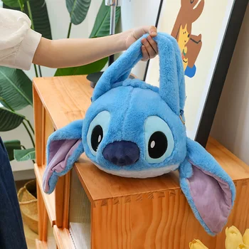 Сумка через плечо Kawaii Disney The Pooh Stitch, плюшевый Пуф, мультяшный кошелек Lotso, плюшевая сумка для детских подарков
