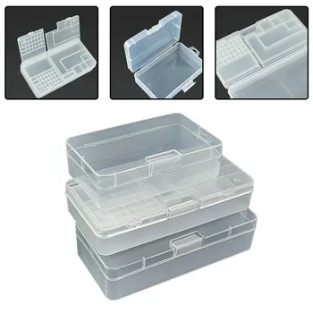Прозрачный прямоугольный пластиковый ящик для хранения, Переносной ящик для хранения, Контейнер, кольцо, Электронные детали, Винтовые бусины, органайзер.