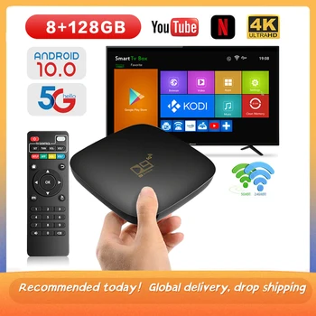 Smart TV Box D9 Android 10,0 Телеприставка 2,4 G 5G WIFI 905 Core 4K HD 8GB 128GB Видео Медиаплеер Домашний Кинотеатр TV Box