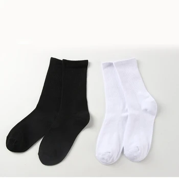 Однотонные носки, хлопковые носки под платье, повседневные носки до щиколоток, дышащие носки-пинетки, простые носки до икр для женщин и мужчин