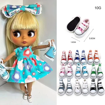 Горячие аксессуары для кукол BJD, модная обувь 3,5 см, повседневная парусиновая обувь OB для кукол длиной 17 см, кроссовки, подходящие для кукол Blythe 1/12