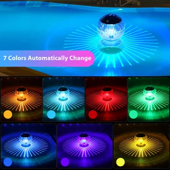 Наружная Солнечная Плавающая Подводная Шаровая лампа, меняющая цвет, Работающая на солнечной энергии, ночной светильник для вечеринки у бассейна, Садовая лампа для пруда во дворе