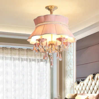 Светодиодная художественная люстра подвесной светильник свет европейский стиль ткань хрусталь керамика детская гостиная спальня декор висит