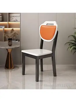 Обеденный стул из цельного дерева легкая роскошная домашняя мягкая упаковка простой современный стул со спинкой ресторан Nordic в отеле письменный стол обеденный стул