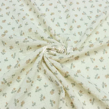 Двухслойная детская ткань из крепа 100x135 см, мягкое полотенце со свежим растительным принтом, детская пижама