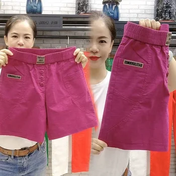 Летние корейские шорты из чистого хлопка 2023, женские тонкие, свободные, повседневные, с высокой талией, универсальные летние брюки, женские шорты