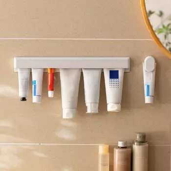 Настенная подставка для зубной пасты Компактный сверхмощный держатель для зубной пасты Современный настенный клейкий органайзер для ванной комнаты