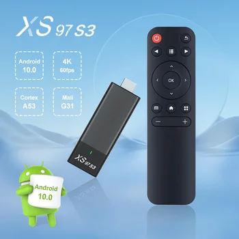 XS97 S3 Smart TV Stick 2.4G 5G Беспроводной Wi-Fi Интернет, HDTV HDMI, 4K HDR ТВ-ресивер, медиаплеер Android 10, телеприставка