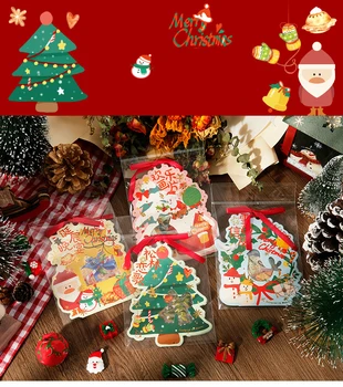 Набор наклеек из материалов ручной работы в рождественском стиле, праздничное украшение в стиле ретро, набор наклеек из материалов для вырезок, 40 штук