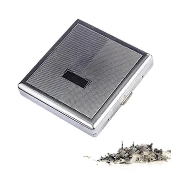 Металлический портсигар, держатель для сигарет, сигар, Защитная крышка, коробка вмещает 20 сигарет, пружинный зажим, открытый карманный держатель
