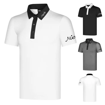 Летняя мужская рубашка поло для гольфа с короткими рукавами, уличная повседневная свободная дышащая быстросохнущая одежда, анти-пиллинг, высококачественная футболка