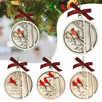 Праздничное двухслойное украшение в виде деревянной птицы на Рождество - Wood Design Оптом