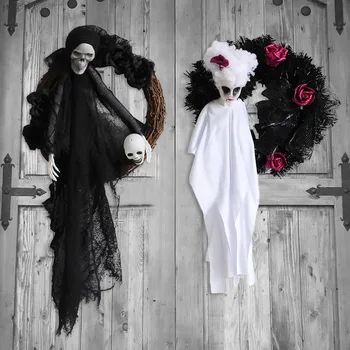 Устрашающее украшение для вечеринки: дверная вешалка с привидением на Хэллоуин
