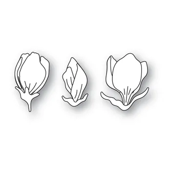 Штампы для резки цветов Bloom Magnolia Bud Trio, поделки из бумаги и металла для изготовления открыток, штампы для вырезания, тиснение, штамповка, 2023 Новых штампа