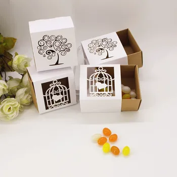 Креативная коробка для конфет с выдвижным ящиком с лазерной гравировкой, свадебный детский душ, День рождения, упаковка конфет 50 шт. / лот