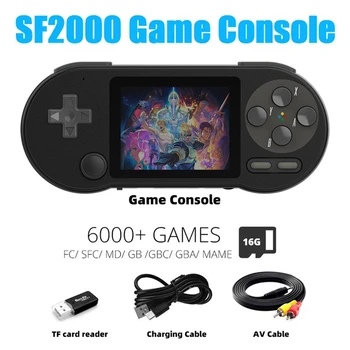Портативная Мини-игровая консоль SF2000 3 дюйма, Встроенные 6000 Игр, Классические Игровые Приставки Поддерживают AV-выход
