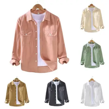 Весна-осень, новая роскошь для мужчин, хлопок, 100%, деловой карман, повседневная приталенная мужская рубашка Camisa Social Masculina с длинным рукавом
