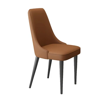 Обеденный стул из искусственной кожи, стул для отдыха Simplicity, Стул со спинкой, Мебель для дома из Северной Европы с подлокотником