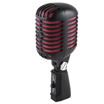 Цельнокроеный Профессиональный Классический Ретро Динамический вокальный микрофон Металлический Поворотный микрофон для караоке вживую