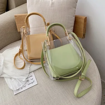 Летняя Прозрачная Желейная сумка-мессенджер из ПВХ, Корейская Симпатичная сумка через плечо, роскошная Портативная сумка через плечо, модная сумка в западном стиле