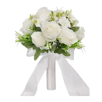 Романтический свадебный букет невесты, разноцветный для годовщины церковной свадьбы, белый