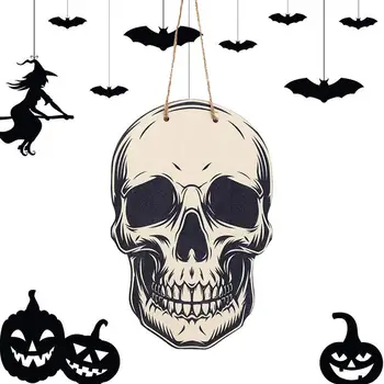 Знаки на Хэллоуин для входной двери, орнамент в виде головы черепа, счастливого Хэллоуина, дверная табличка для украшения вечеринки, поделки своими руками, декор входной двери