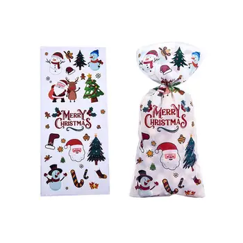 Подарки для вечеринки Санта-Клауса, Праздничные Рождественские пакеты для конфет, прочные пакеты для упаковки рождественского печенья для подарков для вечеринок, Рождественский подарочный пакет
