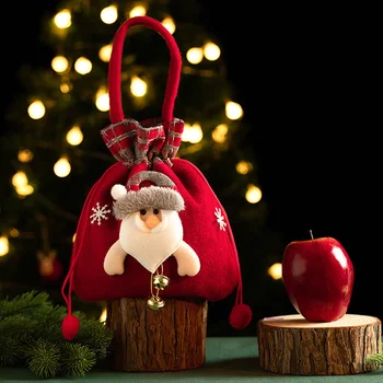 Пакет для конфет и печенья, принадлежности для декора вечеринок, Рождественский мешочек на шнурке, рождественские сумки Navidad, Новогодние сумки Merry Christmas