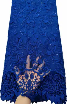 Горячая распродажа Нигерийских Кружевных тканей 2023 Высококачественный Тюль Африканские Кружевные Ткани Свадебные Африканские Французские Сетчатые Кружева ETB222 Royal Blue