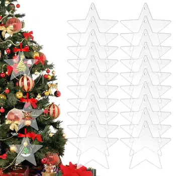 Акриловый Рождественский орнамент, пустые заготовки, Рождественская елка, Акриловые украшения для детей, Рождественские украшения из хрустальной звезды и снежинок, сделай сам