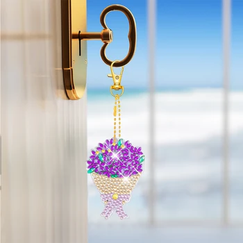 5D Кольца для ключей с бриллиантами, подвесные украшения, дрель специальной формы, сделай сам, 5шт Брелок с бриллиантами, художественное ремесло для начинающих, домашний декор