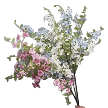 ОДИН искусственный длинный стебель Nine Autumn Fragrance Длиной 35 дюймов, имитирующий мини-вишнево-зеленый лист для украшения свадебных торжеств