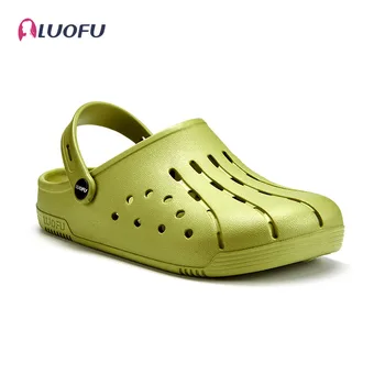 LUOFU/ Новые мужские легкие удобные сабо, нескользящая садовая обувь с отверстиями, летние