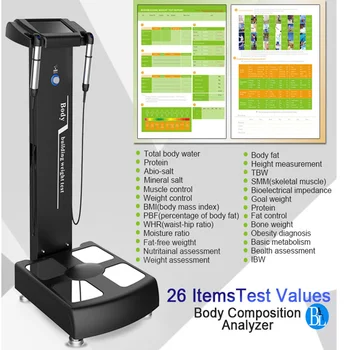 Многоязычный анализатор массы тела, Биоэлектрическая шкала импеданса, оборудование для похудения, Состав устройства для оздоровления мышц