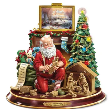 Наклейка Рождественского украшения Санта Клаус Рождественская Елка Вращающийся Поезд Наклейка на окно из ПВХ Новогоднее украшение дома Navidad 20x30