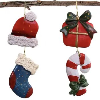 Мини-елочные украшения Мини-елочные украшения Подвески Рождественские фигурки Мини-елочные украшения на веревочке Вечеринка