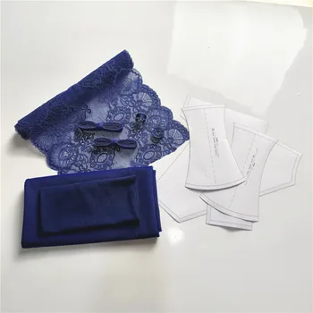 Синий кружевной дизайн для женских комплектов сексуального нижнего белья, тесемок, бантов и спортивных аксессуаров из ткани