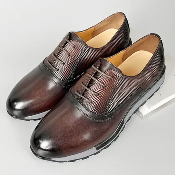 Новые модные кожаные туфли homme de luxe zapatos informales de hombre для мужчин