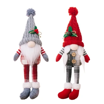 Вязаные Рождественские гномы Безликие куклы Рождественское украшение Карлики с болтающимися ножками
