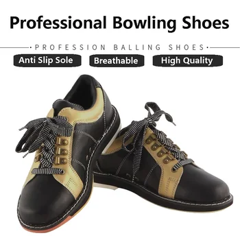 Мужская обувь для боулинга из натуральной кожи, мужские нескользящие кроссовки для правой руки, мужская дышащая домашняя обувь на шнуровке, обувь для боулинга 38-47