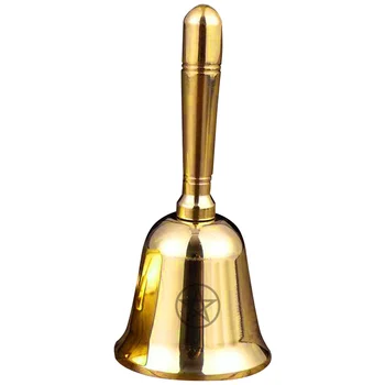 Мини-Алтарный колокольчик для медитации, музыкальный декор, Винтажные ручные колокольчики ручной работы, Пентаграмма в ретро-стиле