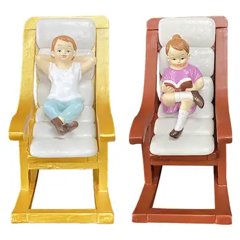 Аксессуары для миниатюрного кресла-качалки в масштабе 1:12, Миниатюрное кресло-качалка для кукольного домика в масштабе 1:12, реквизит для фотосессии, Домашний сад