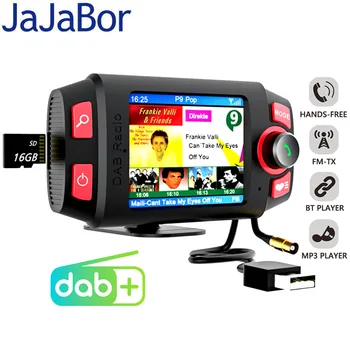 Автомобильный DAB-радиоприемник JaJaBor аудиоадаптер FM-передатчик Bluetooth Поддержка громкой связи Воспроизведение на TF-карте AUX Стерео MP3-плеер